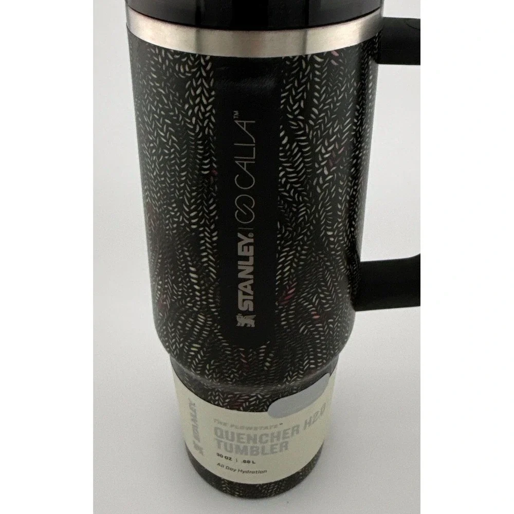 Stanley x CALIA 30oz Quencher H2.0 FlowState Tumbler Black White Pattern NWT